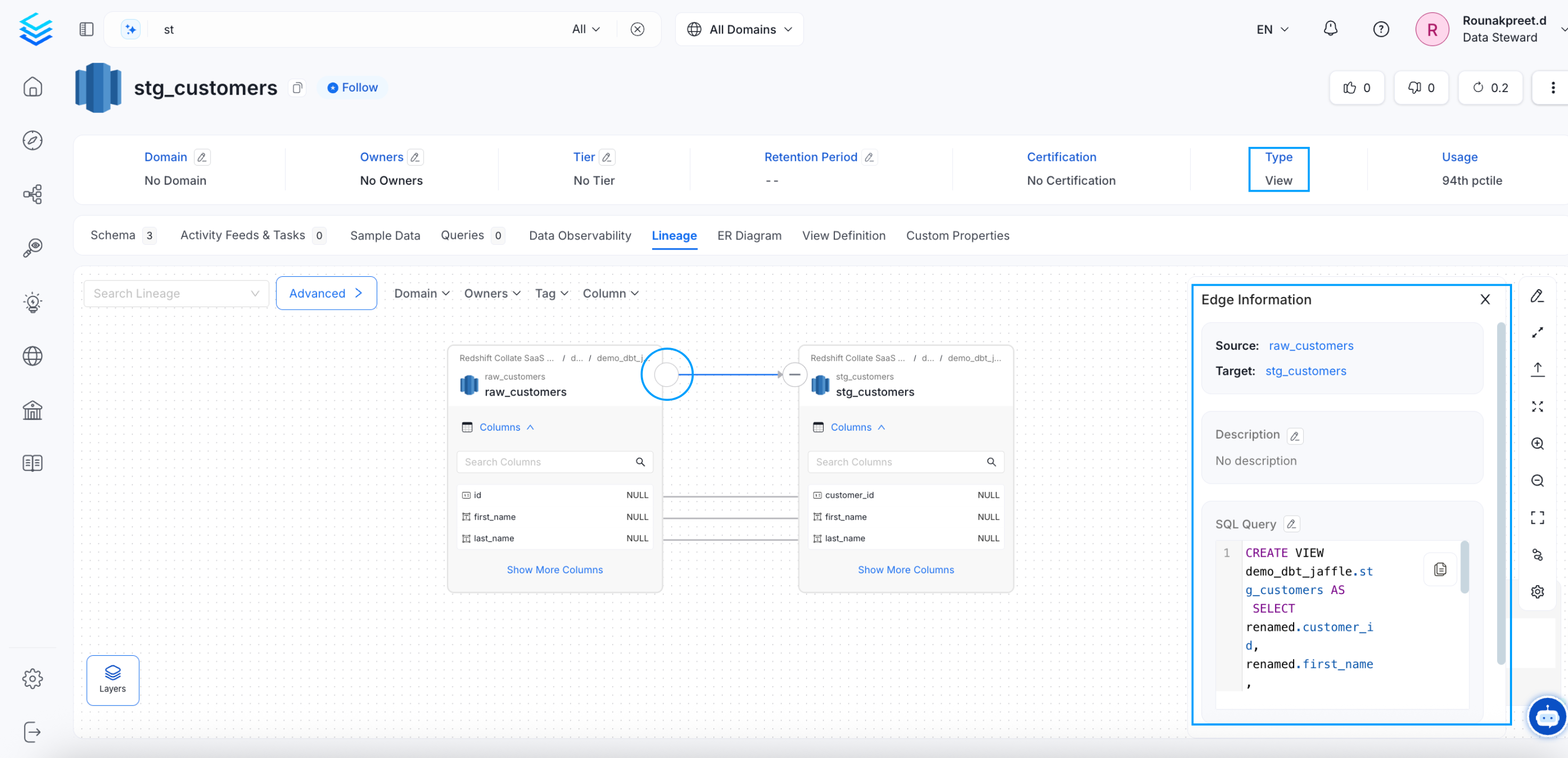 Edge Information: Source and Target