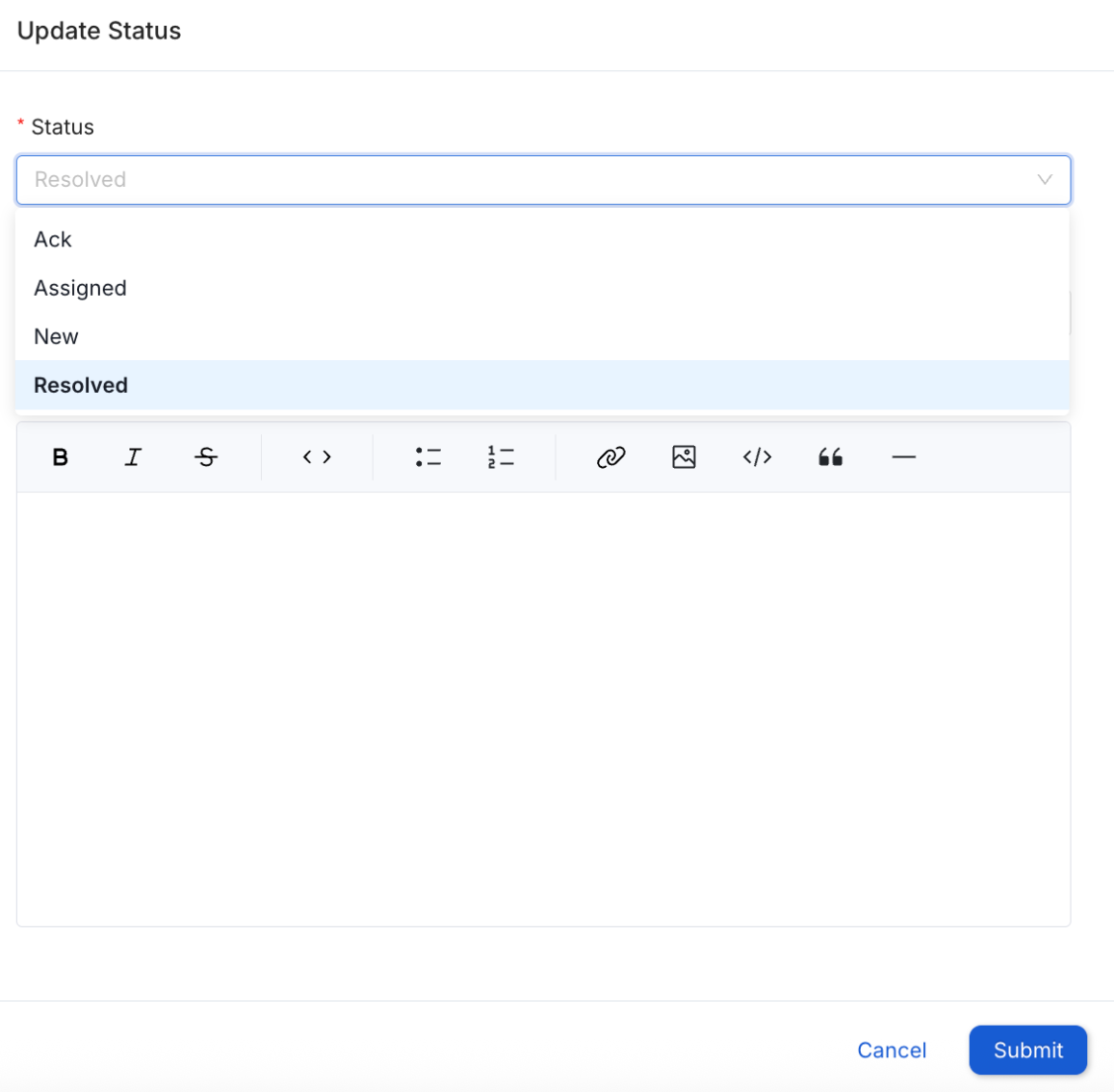 Resolved Status: Reason